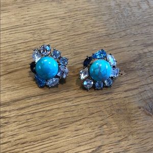 Turquoise/multi stone statement earrings